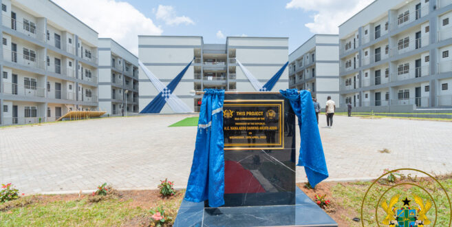 newly constructed police barracks at Kwabenya